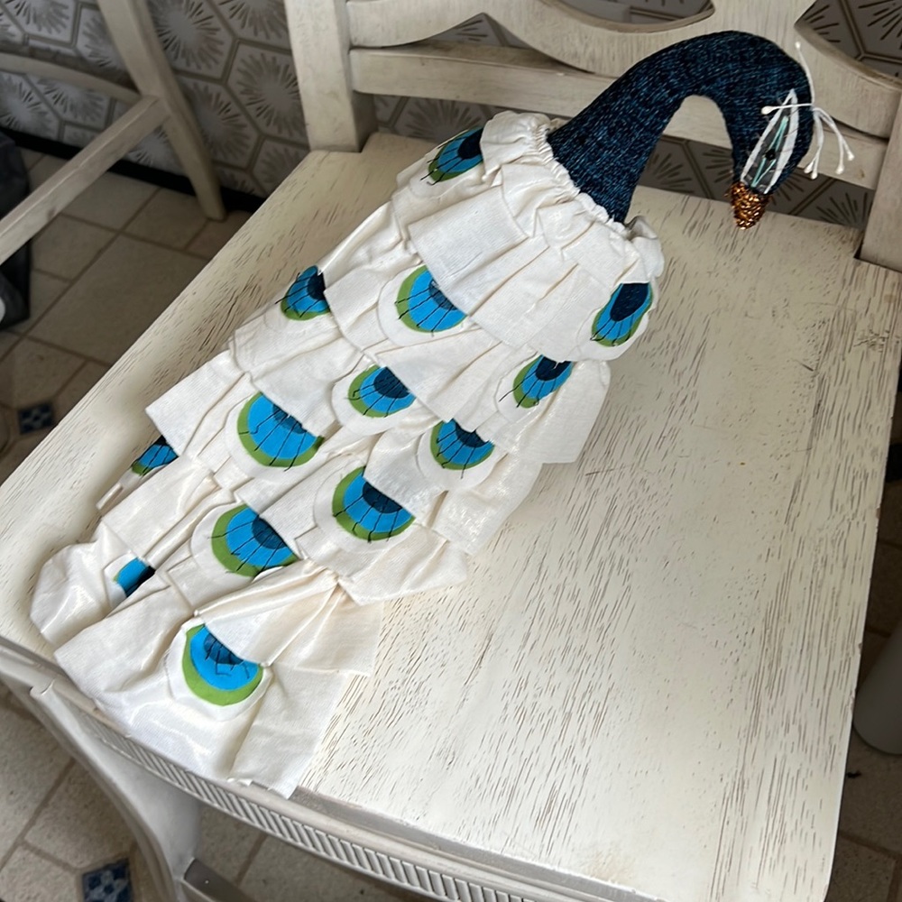 Anthropologie Christmas Tree Topper Decor Peacock